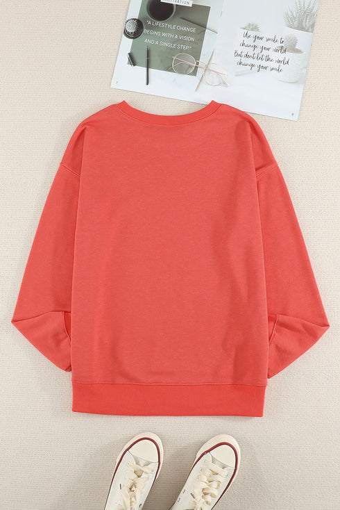 Crew Neck Relaxed Fit Drop Shoulder Sweatshirt