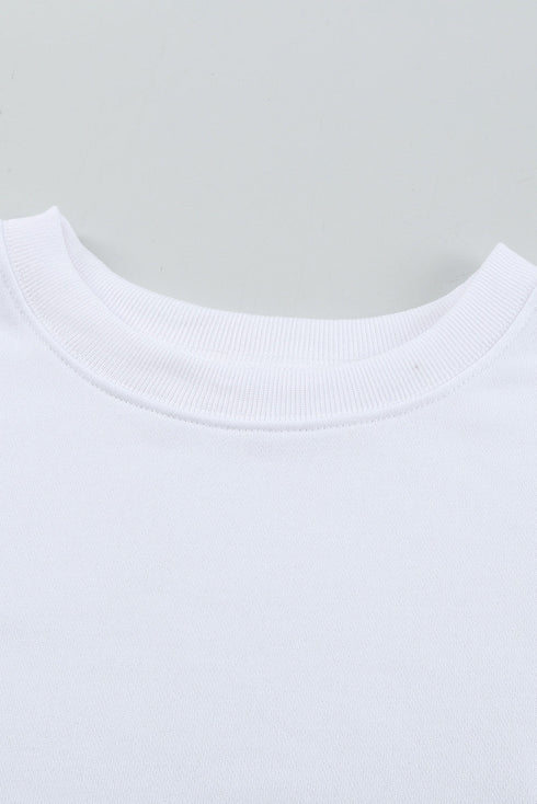 Crew Neck Relaxed Fit Drop Shoulder Sweatshirt