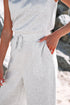 Crew Neck Sleeveless Drawstring High Waist Wide Leg Jumpsuit