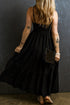Crinkle Texture Smocked Bodice Tiered Maxi Dress