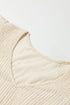 Crinkle Textured V Neck Flutter Sleeve Relaxed Top