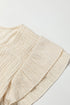 Crinkle Textured V Neck Flutter Sleeve Relaxed Top
