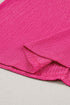Crinkled Fabric V Neck Wide Sleeve Relaxed T-Shirt