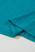 Crinkled Fabric V Neck Wide Sleeve Relaxed T-Shirt