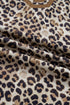 Crinkled Patchwork Leopard Print V Neck Western Blouse