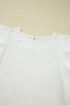 Crinkled Texture Layered Ruffle Sleeve Cotton Blouse