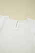 Crinkled Texture Layered Ruffle Sleeve Cotton Blouse