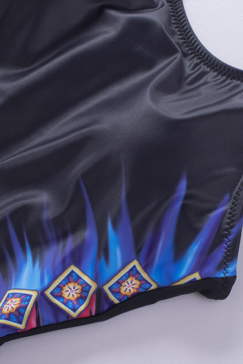 Criss Cross Back One Piece Swimsuit