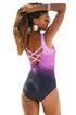 Criss Cross Back One Piece Swimsuit