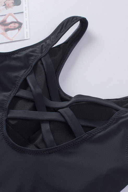 Criss Cross Back One Piece Swimsuit