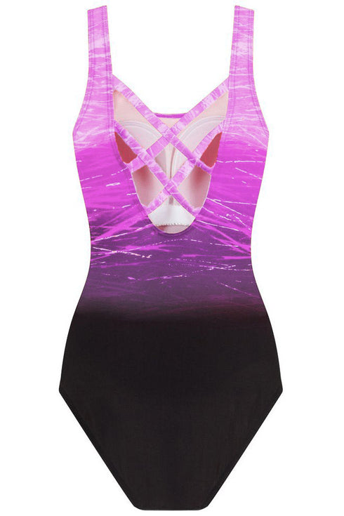 Criss Cross Back One Piece Swimsuit