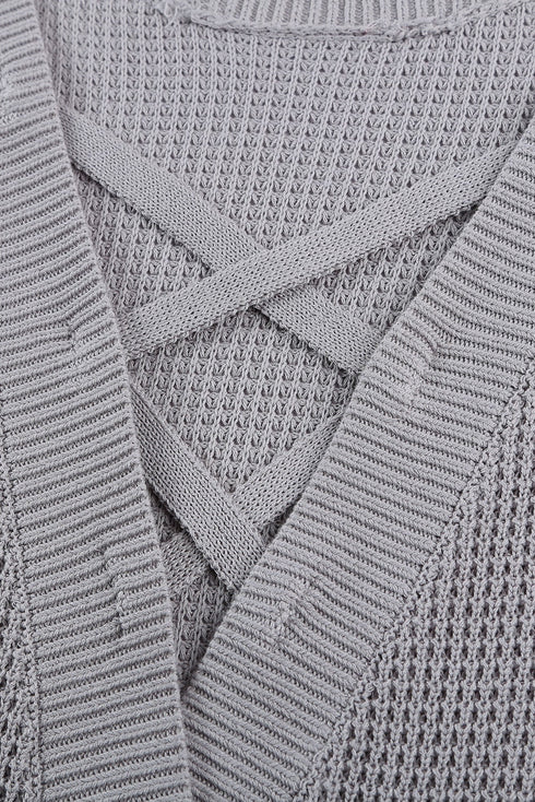 Crisscross Hollow-Out Knit Tank Top