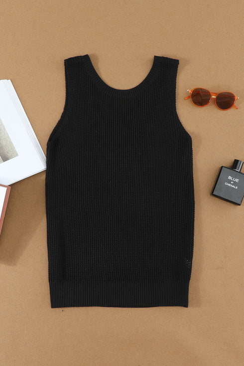 Crisscross Hollow-Out Knit Tank Top