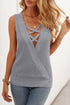 Crisscross Hollow-Out Knit Tank Top