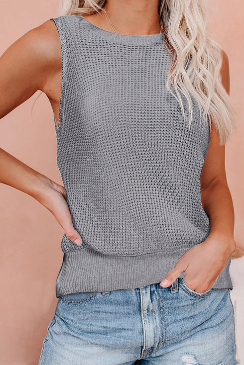 Crisscross Hollow-Out Knit Tank Top