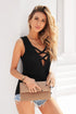 Crisscross Hollow-Out Knit Tank Top
