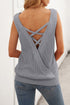 Crisscross Hollow-Out Knit Tank Top