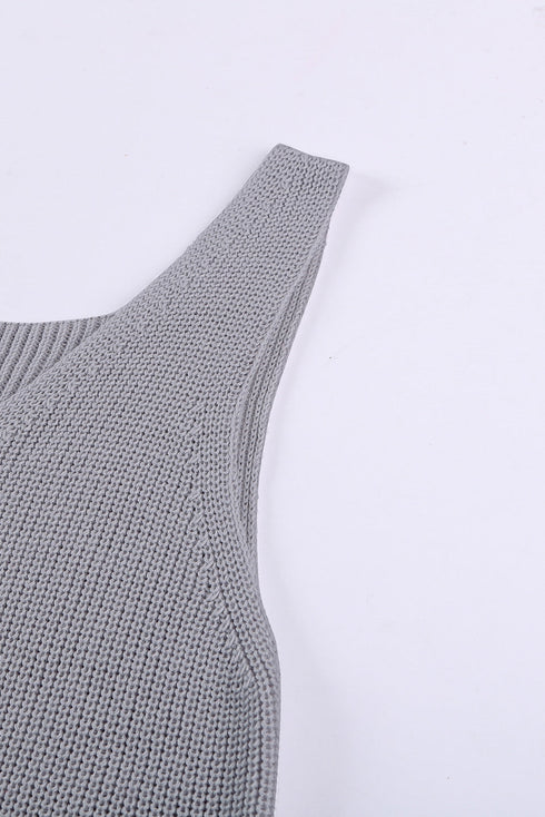 Crisscross Hollow-Out Knit Tank Top