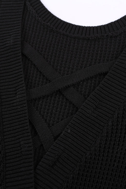 Crisscross Hollow-Out Knit Tank Top