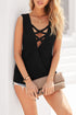 Crisscross Hollow-Out Knit Tank Top
