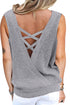 Crisscross Hollow-Out Knit Tank Top