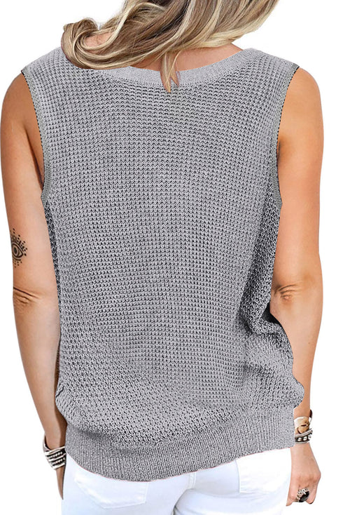 Crisscross Hollow-Out Knit Tank Top