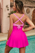 Crisscross Straps Tie Back Flared One Piece Swimsuit