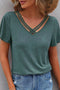 Crisscross V Neck Butterfly Sleeve Soft Knit Shirt