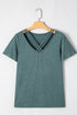 Crisscross V Neck Butterfly Sleeve Soft Knit Shirt