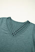 Crisscross V Neck Butterfly Sleeve Soft Knit Shirt