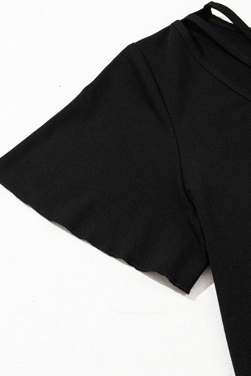 Crisscross V Neck Butterfly Sleeve Soft Knit Shirt