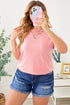 Crisscross V Neck Raglan Sleeve Plus Size Tee