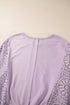Crochet Contrast Sleeve Relaxed Fit Top