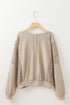 Crochet Contrast Sleeve Relaxed Fit Top