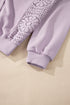 Crochet Contrast Sleeve Relaxed Fit Top