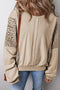 Crochet Contrast Sleeve Relaxed Fit Top