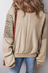 Crochet Contrast Sleeve Relaxed Fit Top