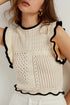 Crochet Eyelet Flounce Tank Top