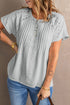 Crochet Eyelet Short Sleeves Top