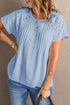 Crochet Eyelet Short Sleeves Top