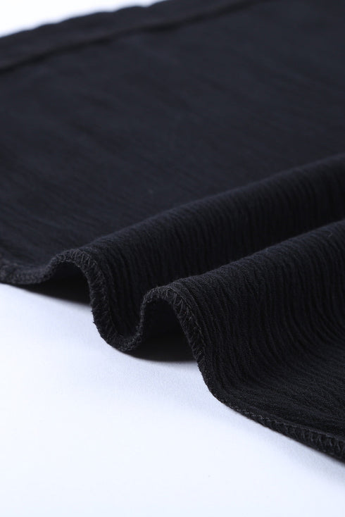 Crochet Eyelet Short Sleeves Top