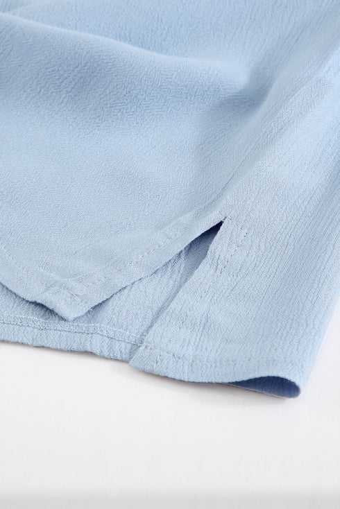 Crochet Eyelet Short Sleeves Top