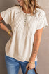 Crochet Eyelet Short Sleeves Top