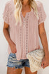Crochet Eyelet Short Sleeves Top