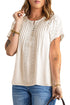 Crochet Eyelet Short Sleeves Top