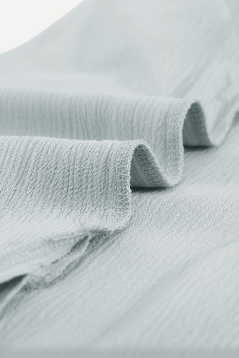 Crochet Eyelet Short Sleeves Top