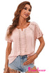 Crochet Eyelet Short Sleeves Top