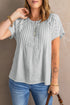 Crochet Eyelet Short Sleeves Top