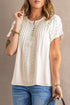 Crochet Eyelet Short Sleeves Top