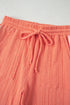 Crochet Floral Accent Textured Wide Leg Pants Set